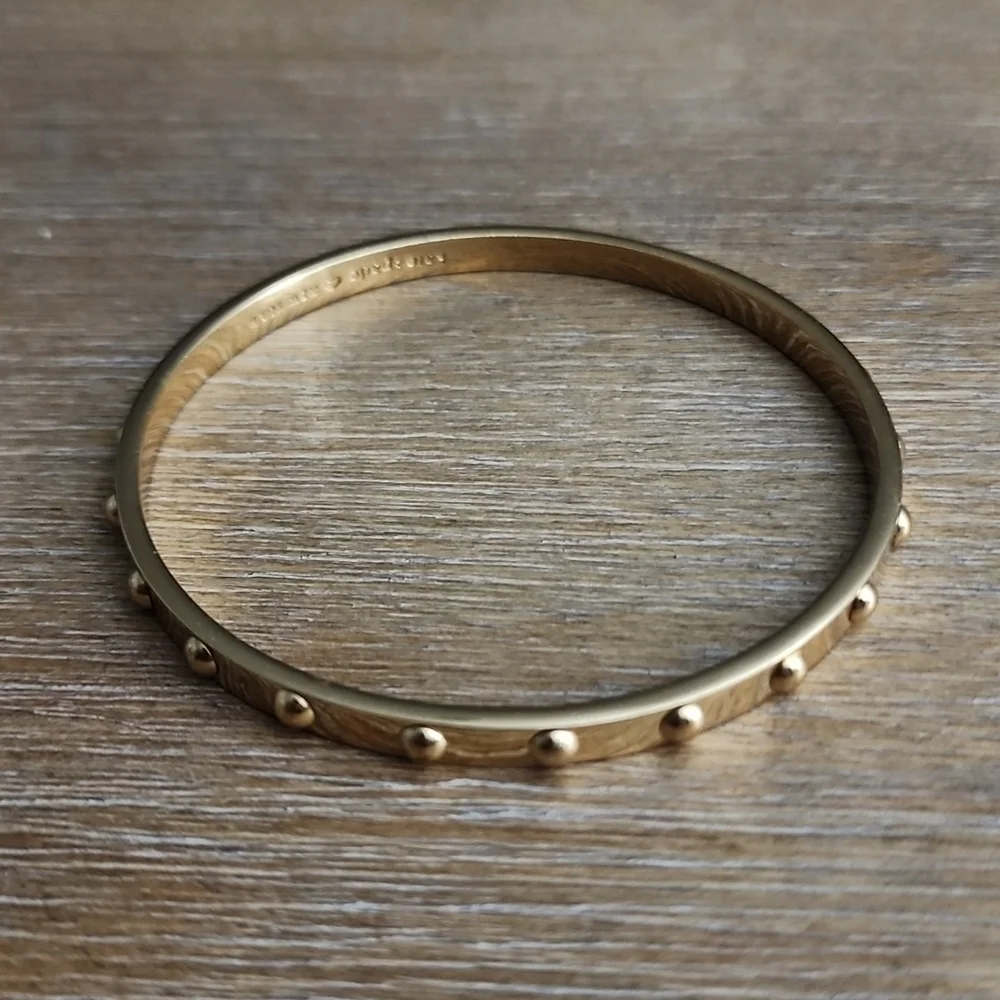 Kate Spade New York Rose Gold Studded Ball Bangle Bracelet - Picture 3 of 7